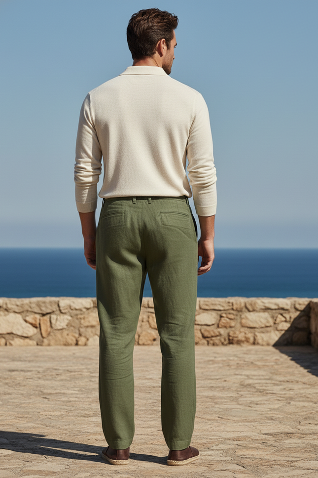 Pantalon Lin Vert - vue 2