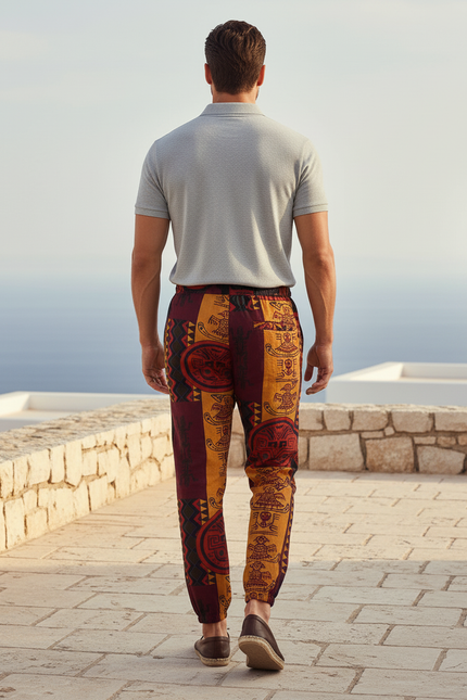 Pantalon Lin Imprimé - Multicolore - vue 2
