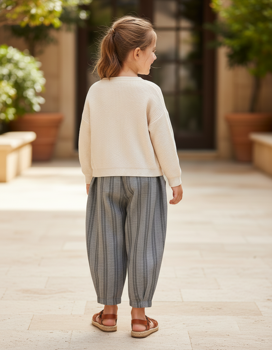 Pantalon Lin Gris Clair - vue 2