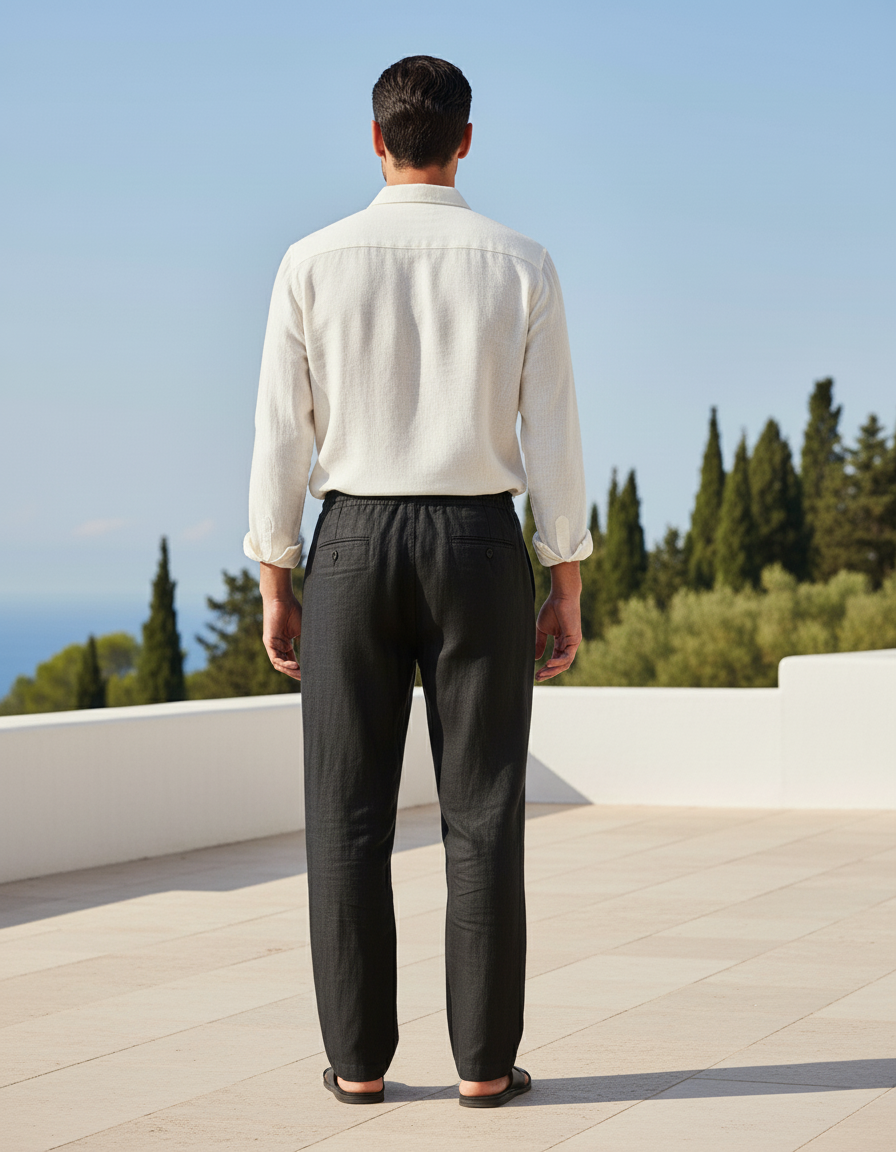 Pantalon Lin Noire - vue 2