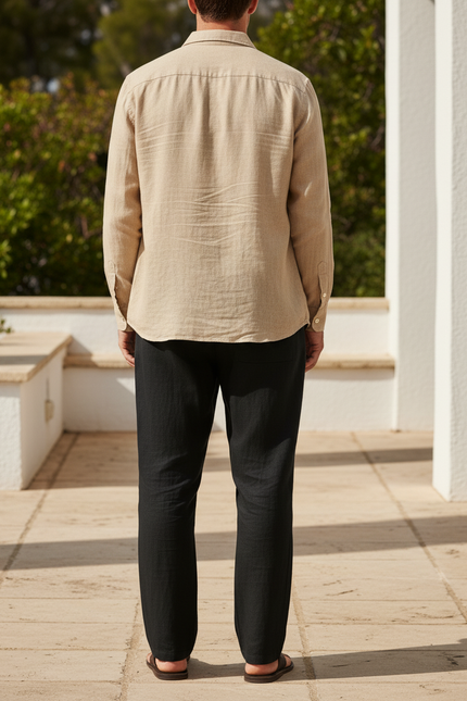 Pantalon Lin Ete - Noir - vue 2