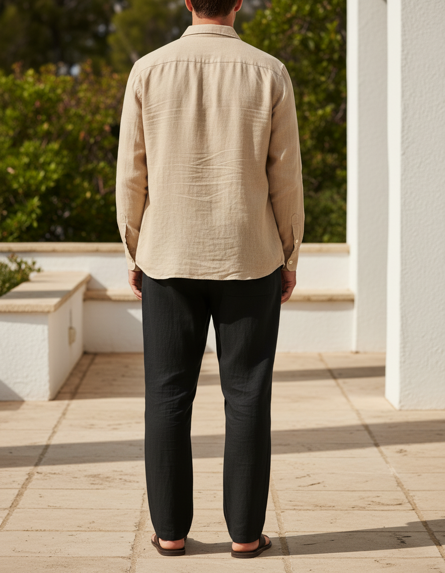 Pantalon Lin Ete - Noir - vue 2