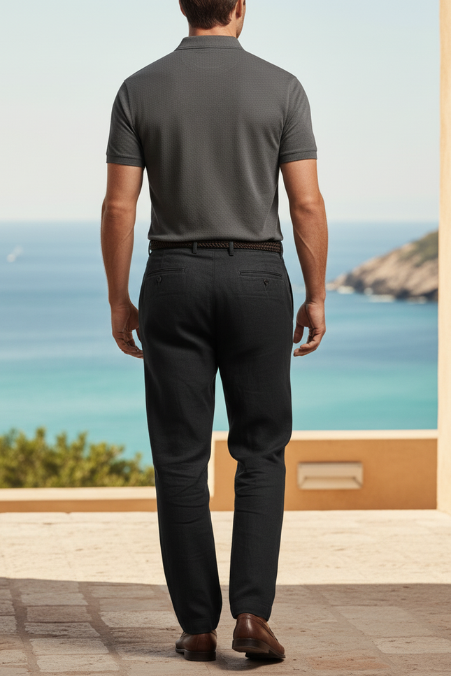 Pantalon Lin Habillé - Noir - vue 2