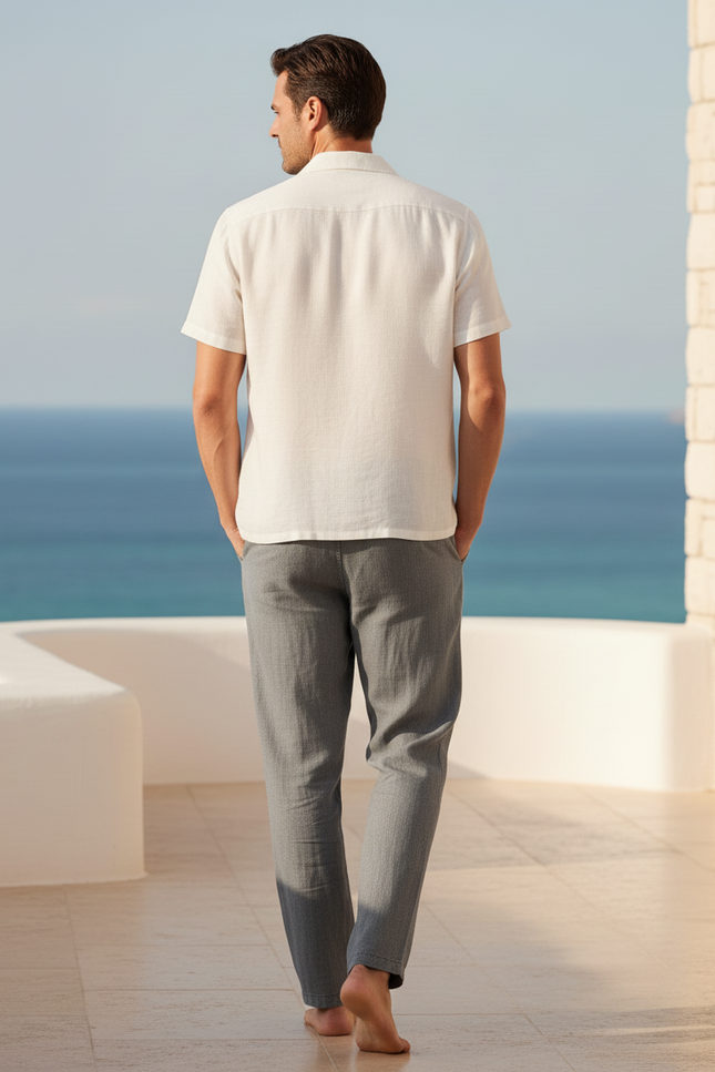 Ensemble Pantalon Lin Homme - Gris - vue 2