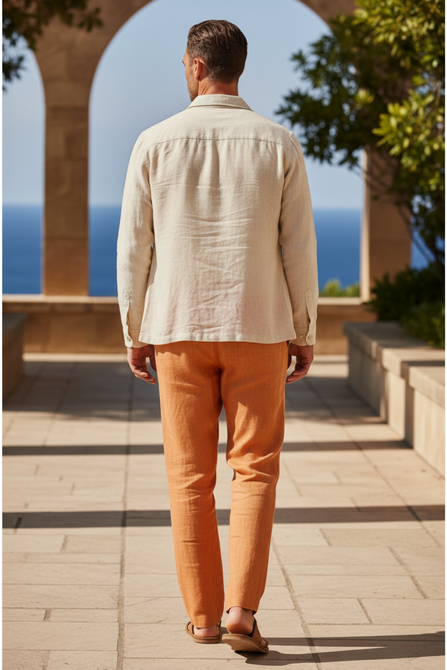 Pantalon Lin Orange - vue 2