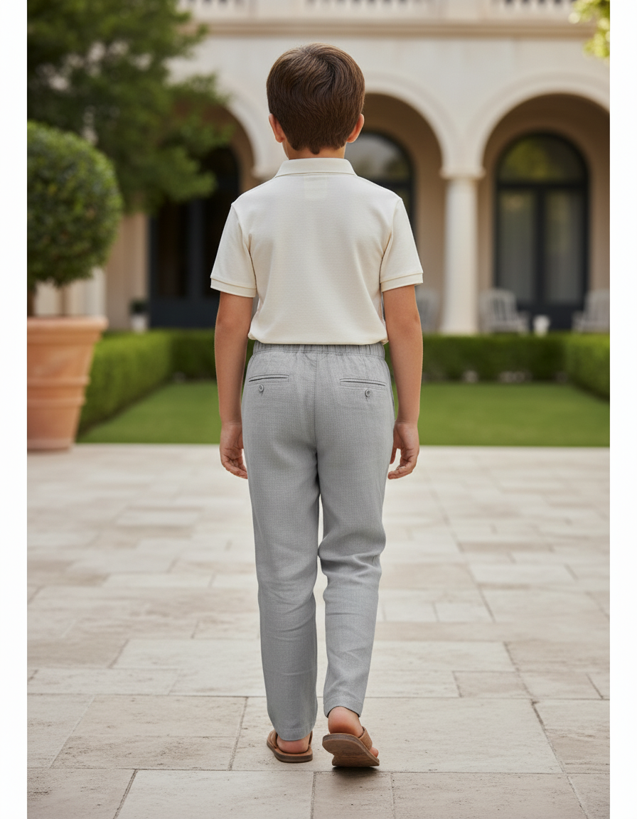 Pantalon Lin Sport - Gris - vue 2