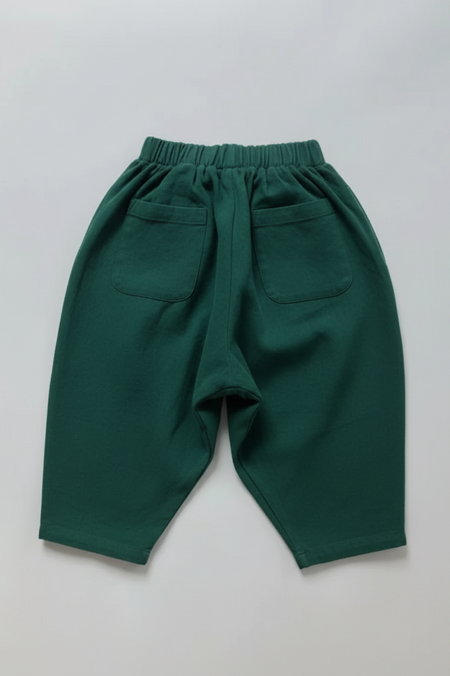 Pantalon En Lin Femme Vert Coupe Ample