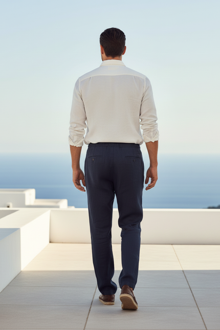 Pantalon Lin Marine - vue 2