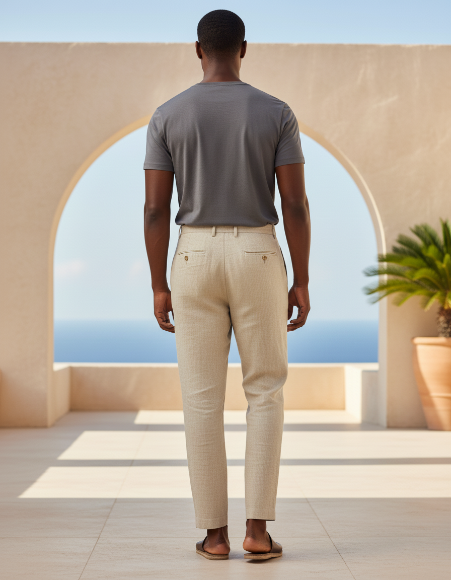 Pantalon En Lin Deba - Beige - vue 2