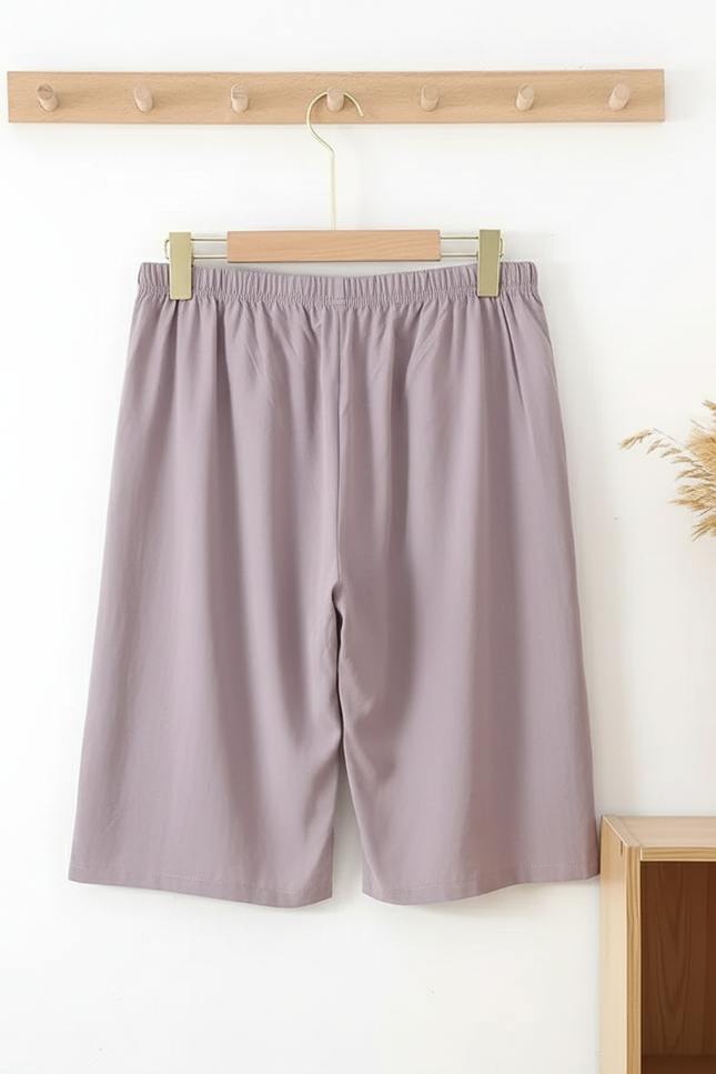 Pantalon En Lin Ample Gris Décontracté Homme Coton
