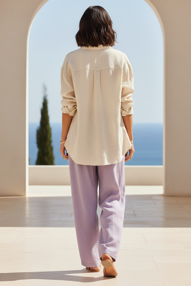 Pantalon Lin Violet - vue 2