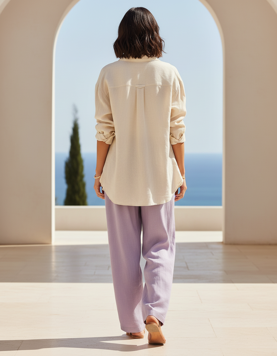 Pantalon Lin Violet - vue 2