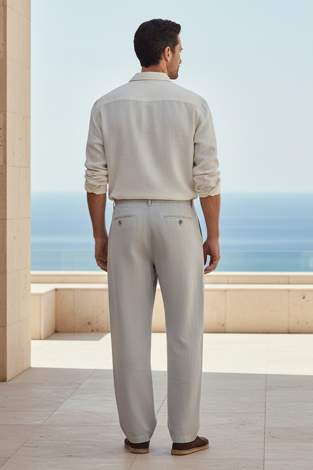 Pantalon Lin Pince - Gris - vue 2