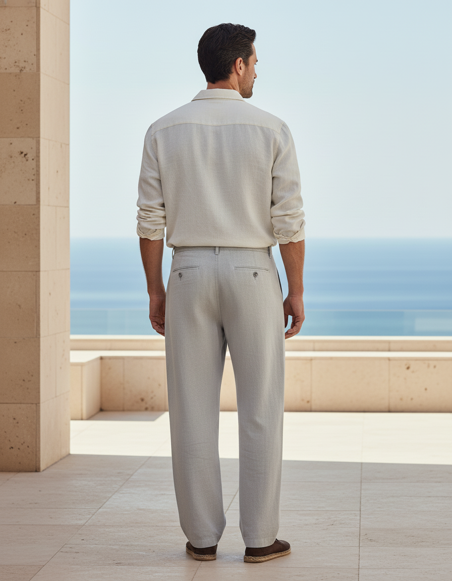 Pantalon Lin Pince - Gris - vue 2
