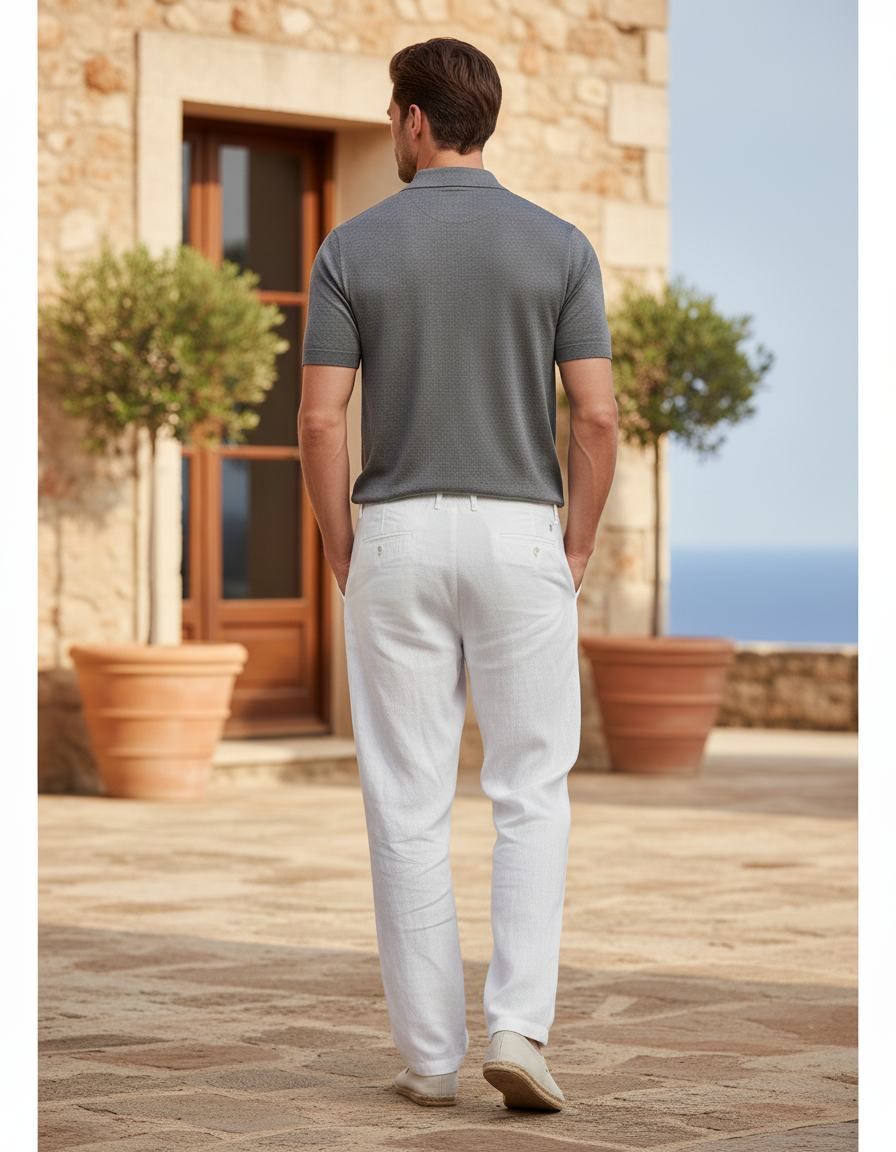 Pantalon De Lin - Blanc - vue 2