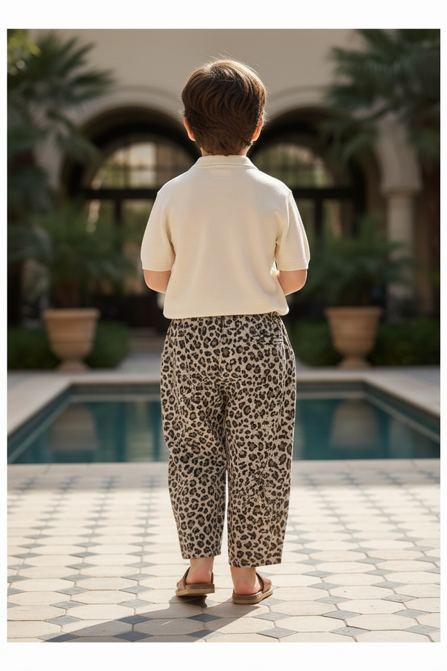 Pantalon Lin Leopard - Imprimé - vue 2