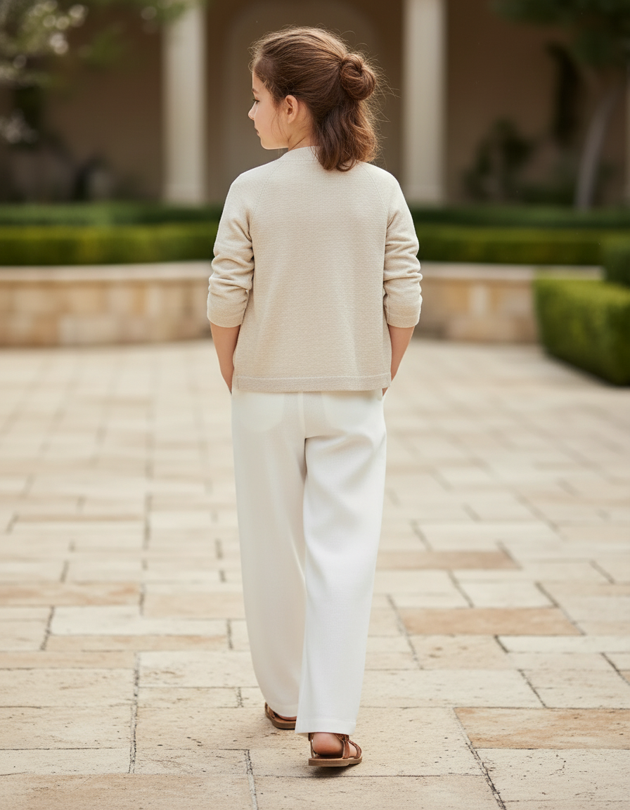 Pantalon En Lin Blanc Ample Décontracté Fluide Élégant - vue 2