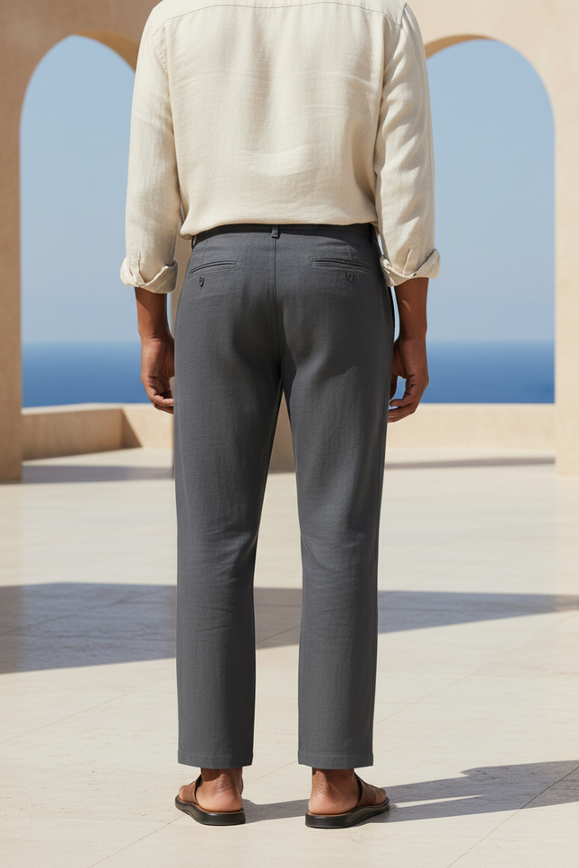 Pantalon Homme Lin Gris - vue 2