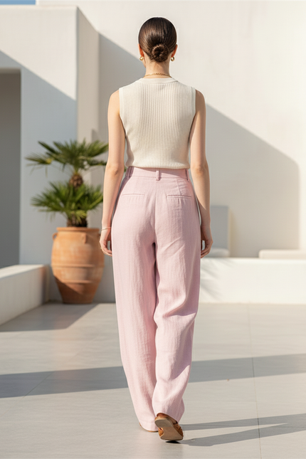 Pantalon Lin Rose Femme - vue 2
