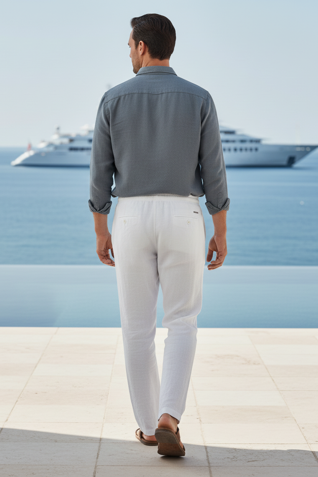 Chemise Pantalon Lin - Blanc - vue 2