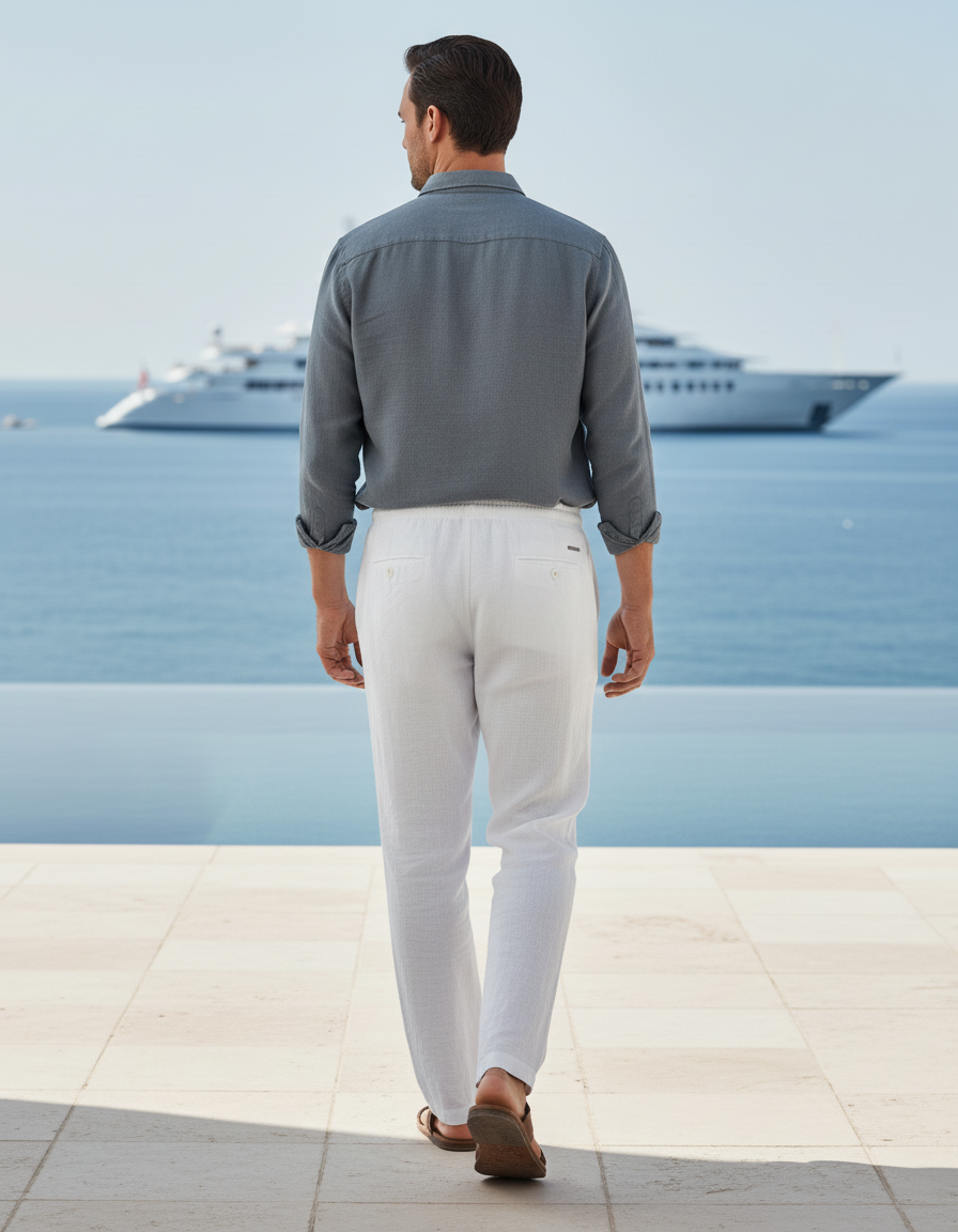 Chemise Pantalon Lin - Blanc - vue 2