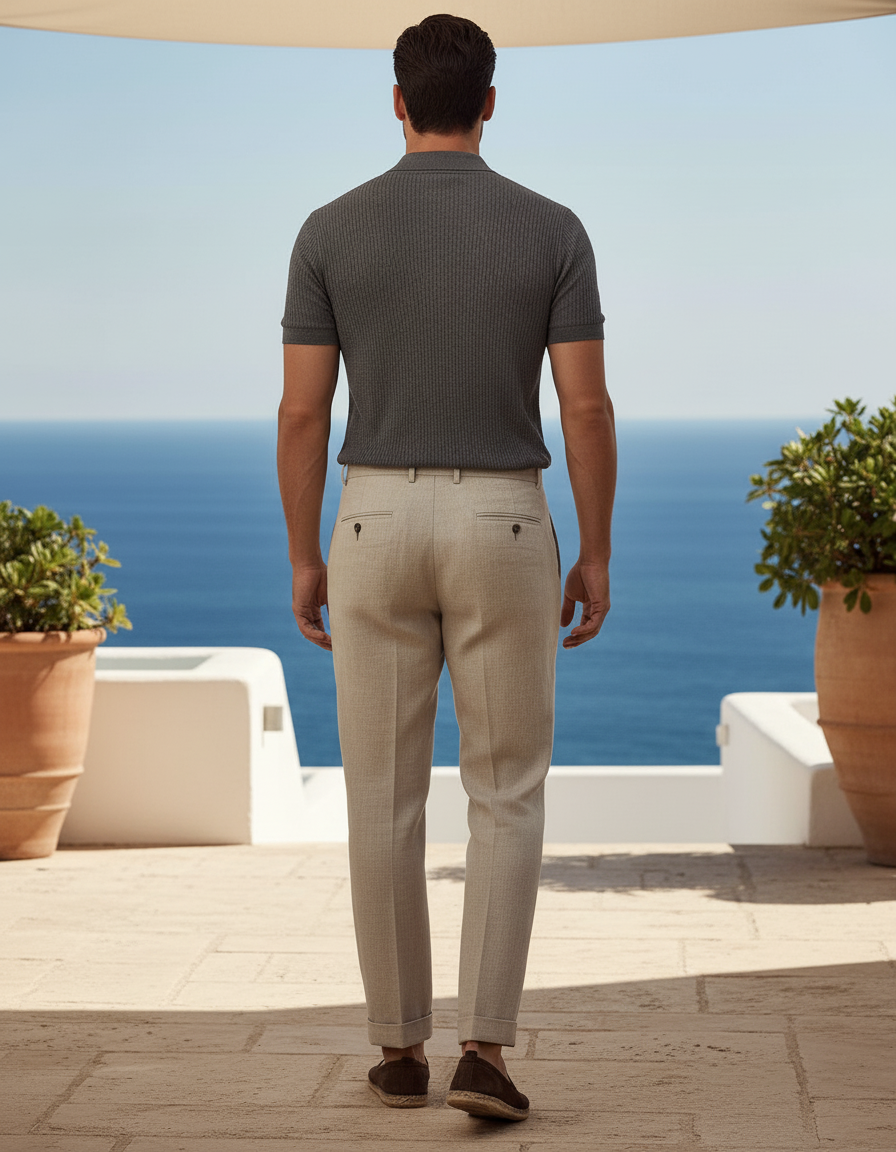 Pantalon Lin Italien - Beige - vue 2