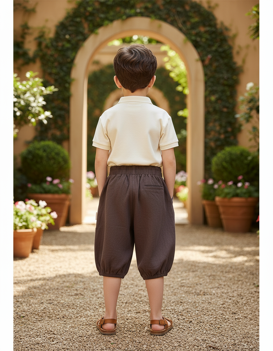 Pantalon Chinois En Lin - Marron - vue 2
