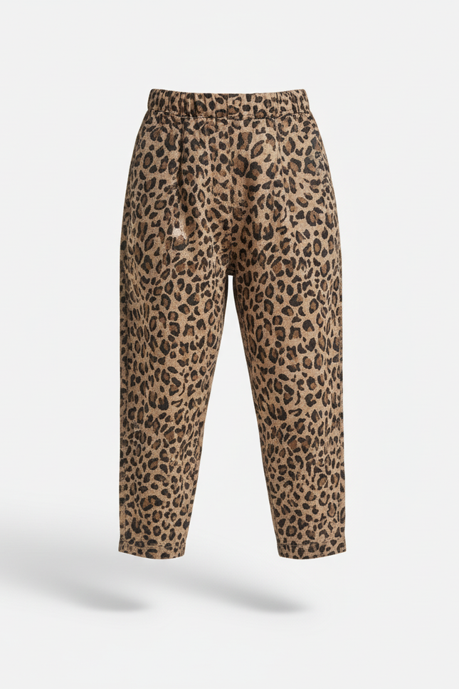 Pantalon En Lin Léopard Ample Décontracté Enfant - Imprimé - vue 3