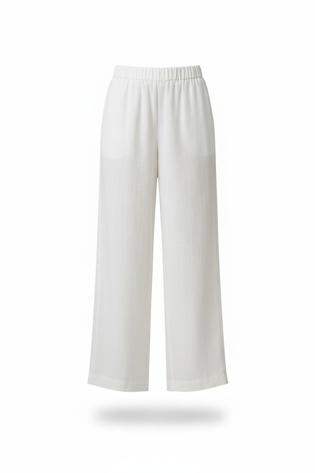 Pantalon Lin Blanc Femme Grande Taille - vue 3