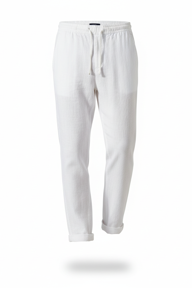 Pantalon En Lin Blanc Décontracté Léger Homme - vue 3