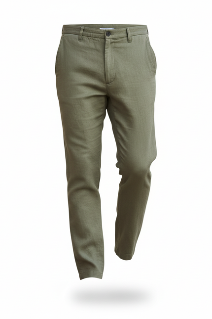 Pantalon En Lin Kaki Homme - vue 3