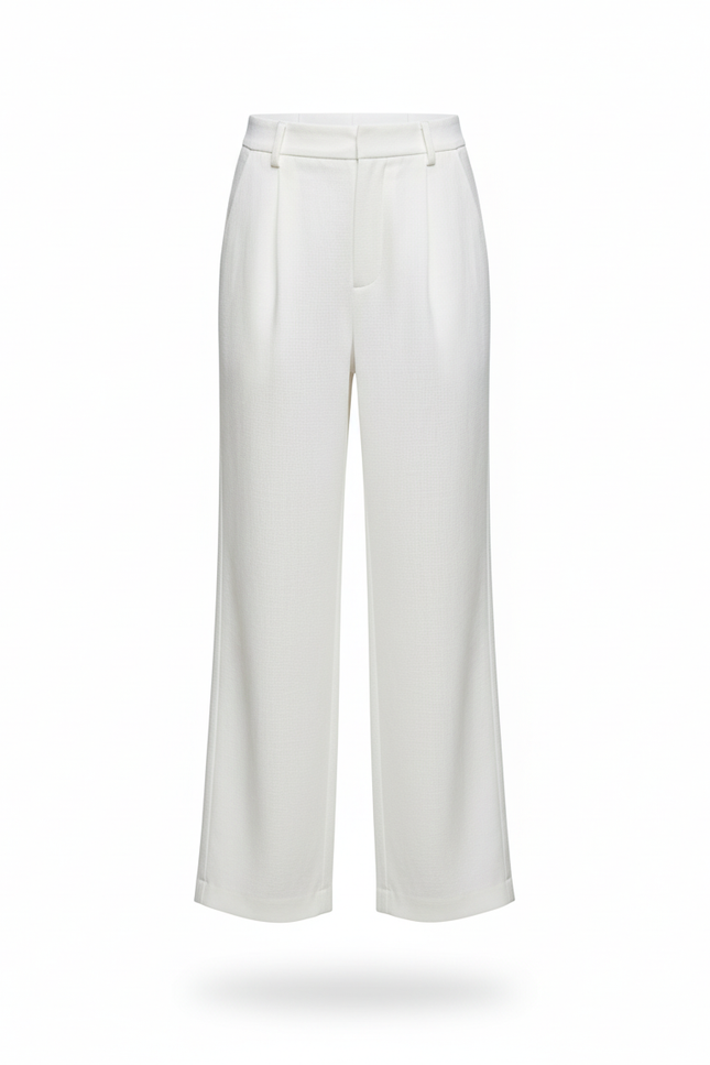 Pantalon En Lin Blanc Ample Décontracté Fluide Élégant - vue 3