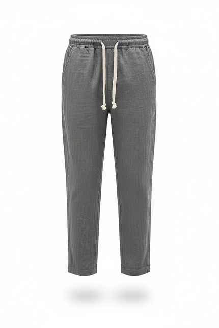 Pantalon En Lin Gris Décontracté Enfant Léger - vue 3