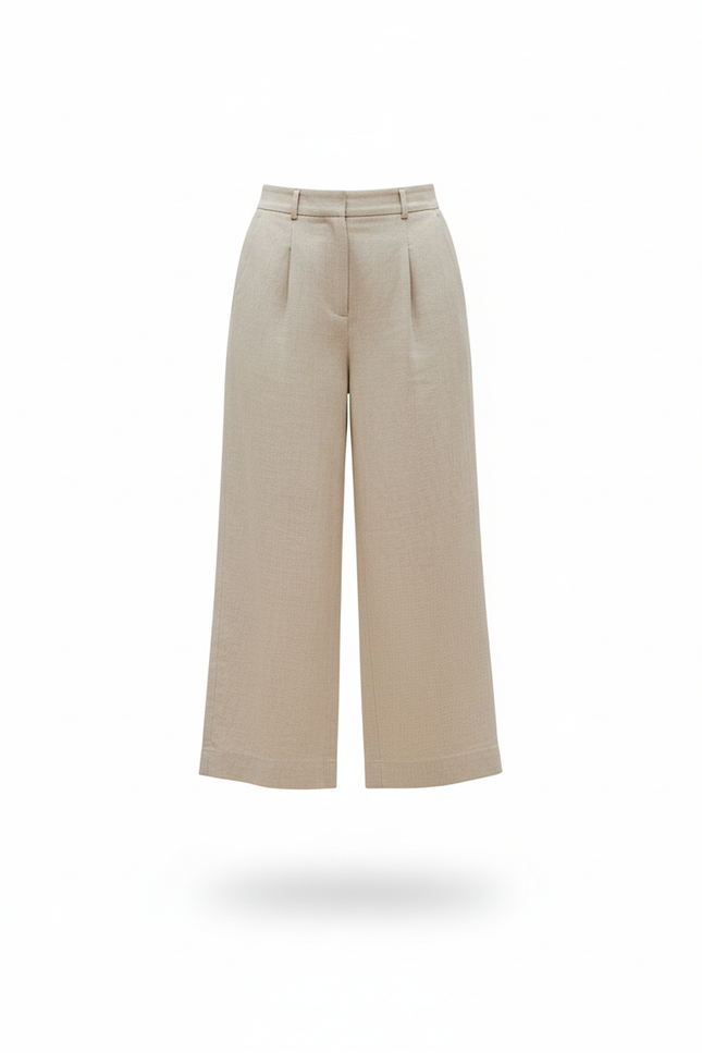 Pantalon Beige Femme Lin - vue 3