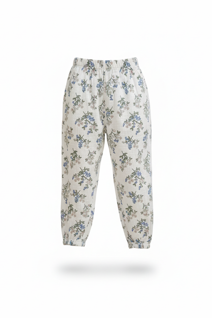 Pantalon Lin Blanc Bleu - Multicolore - vue 3