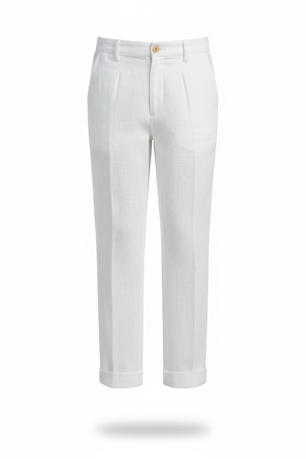 Pantalon En Lin Blanc Décontracté Léger Enfant - vue 3