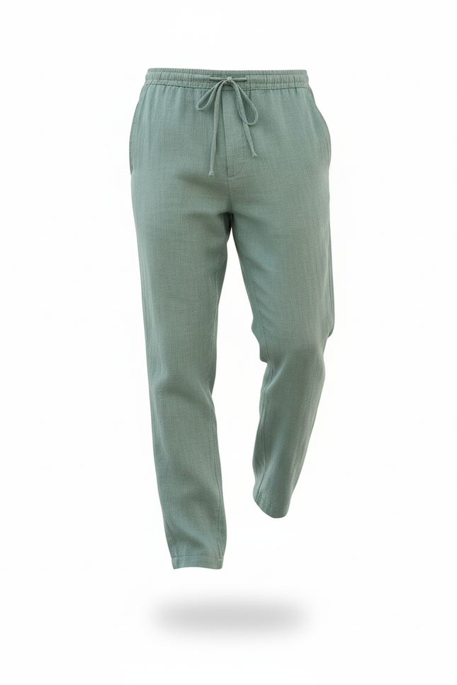 Pantalon Lin Vert D'eau - vue 3