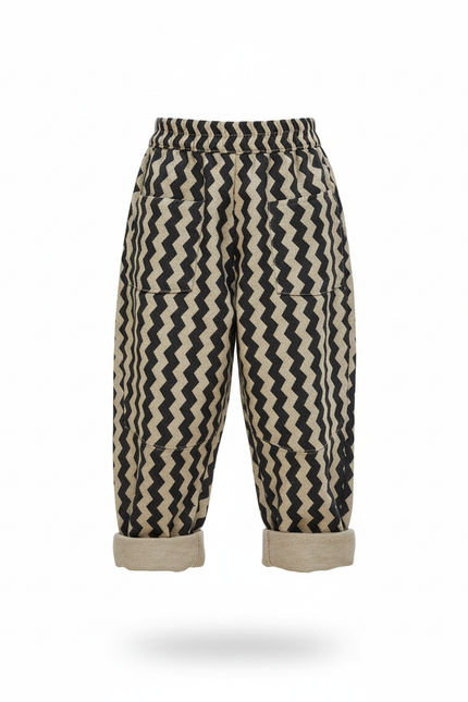 Pantalon En Lin Enfant Zigzag Ample Décontracté - Imprimé - vue 3