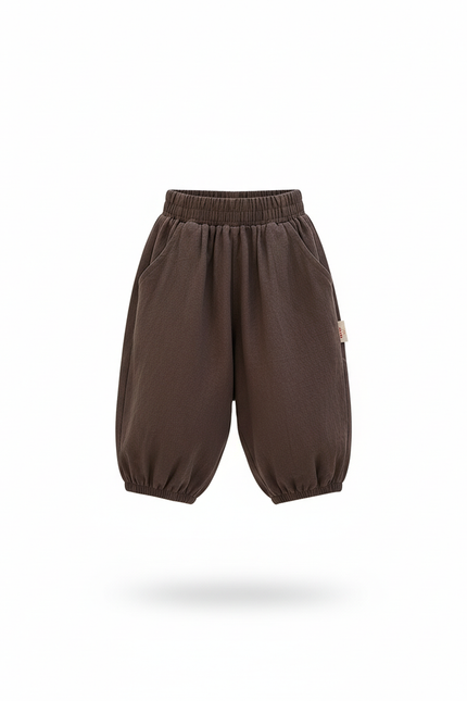 Pantalon Chinois En Lin - Marron - vue 3