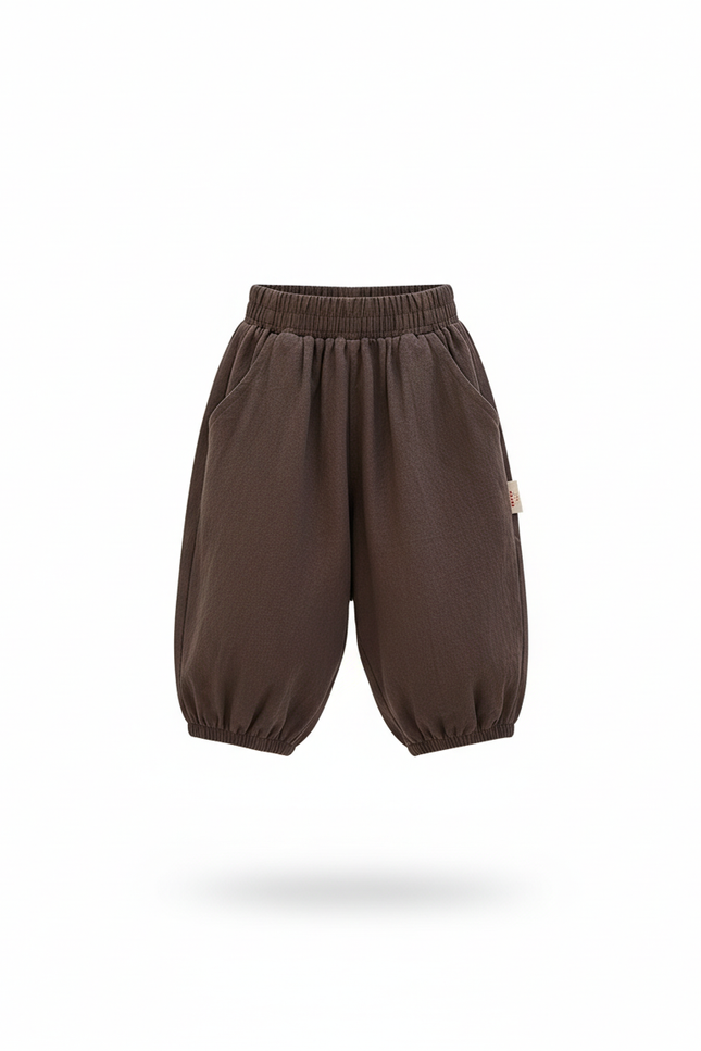 Pantalon Chinois En Lin - Marron - vue 3