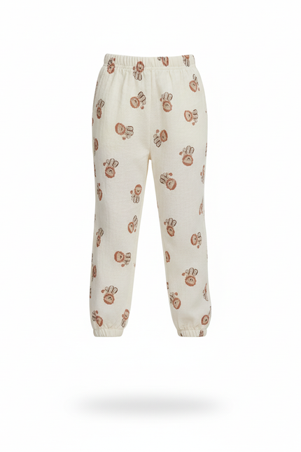 Pantalon En Lin Imprimé Oursons Élastiqué Enfant - vue 3