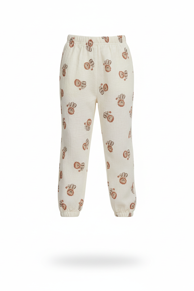 Pantalon En Lin Imprimé Oursons Élastiqué Enfant - vue 3