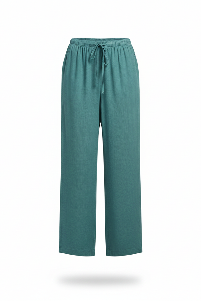 Pantalon Leger Lin Femme - Vert - vue 3