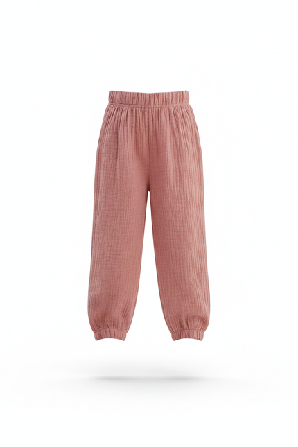 Pantalon En Lin Rose Gaze Ample Enfant - vue 3
