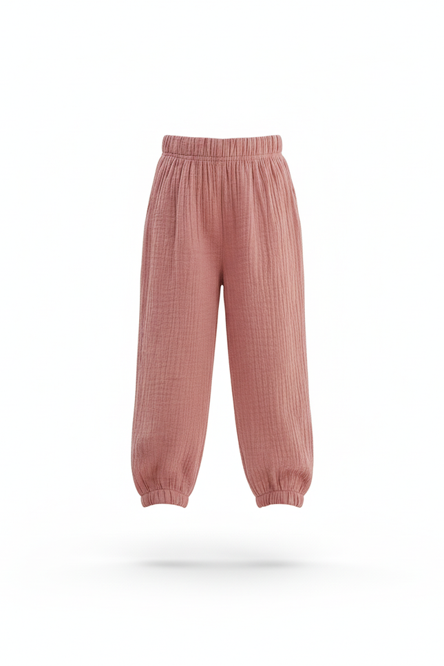 Pantalon En Lin Rose Gaze Ample Enfant - vue 3