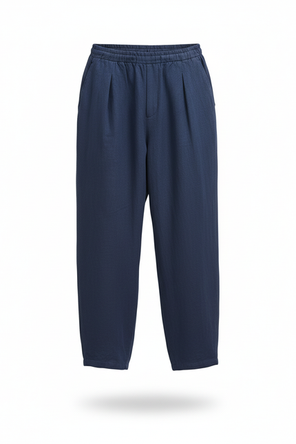 Pantalon Lin Oversize - Marine - vue 3