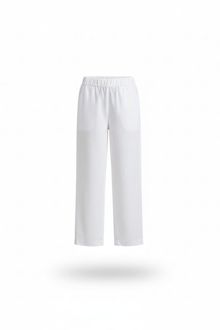 Pantalon En Lin Blanc Ample Enfant Décontracté - vue 3