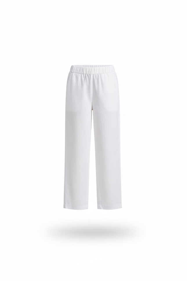 Pantalon En Lin Blanc Ample Enfant Décontracté - vue 3