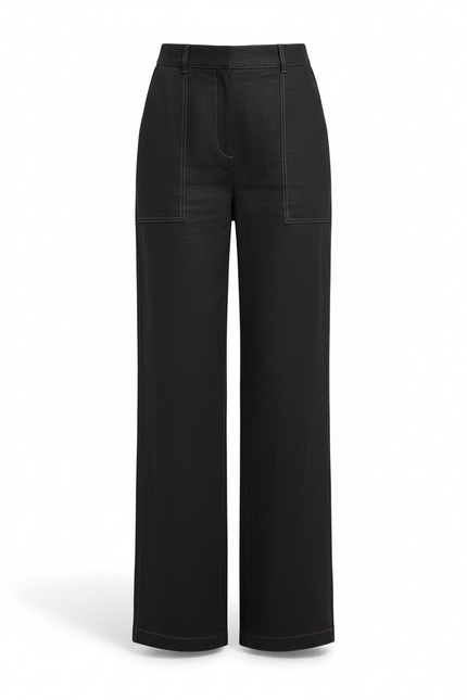 Veste Et Pantalon En Lin - Noir - vue 3