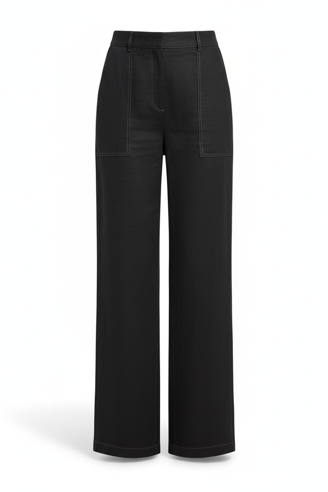 Veste Et Pantalon En Lin - Noir - vue 3